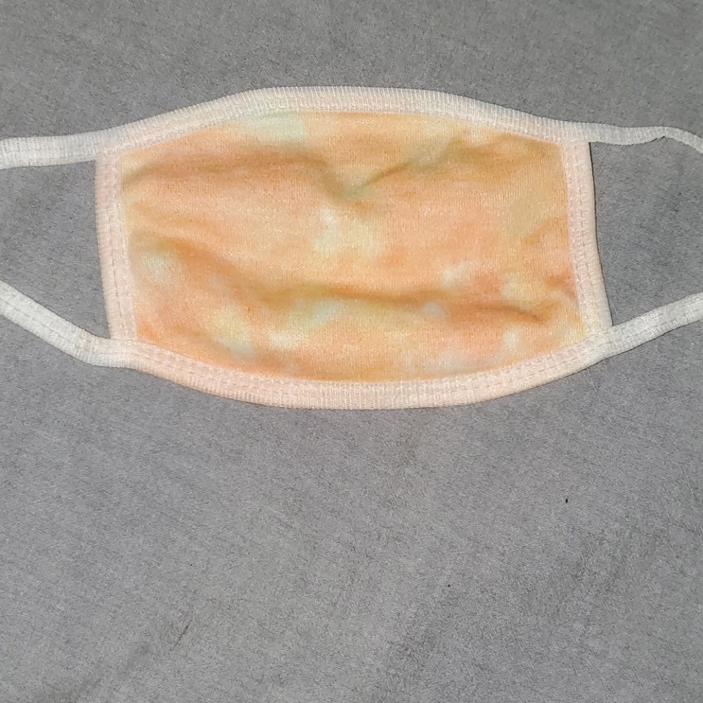 Tie Dye Face Mask Orange/Coral, Yellow& Green